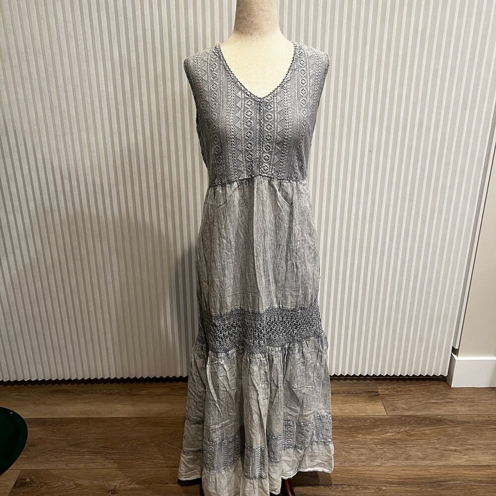 ZINK Women's Blue Self Design Fit and Flare Dress Size S - Picture 3 of 9